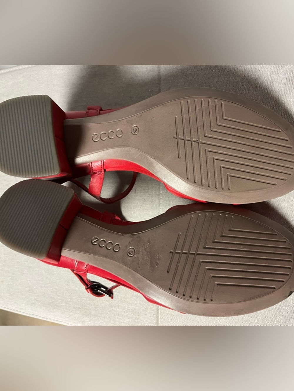 Ecco Women’s Red Leather Crossover Ankle-Strap Sandals - Picture 6 of 11